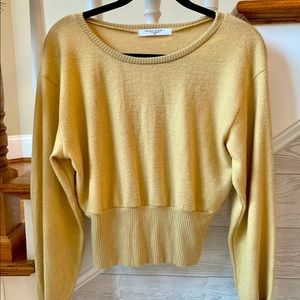 Yellow Fitted Long Sleeve Sweater